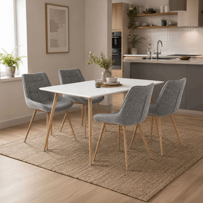 Stôl jedálenský 140x80, MDF, biela matná doska