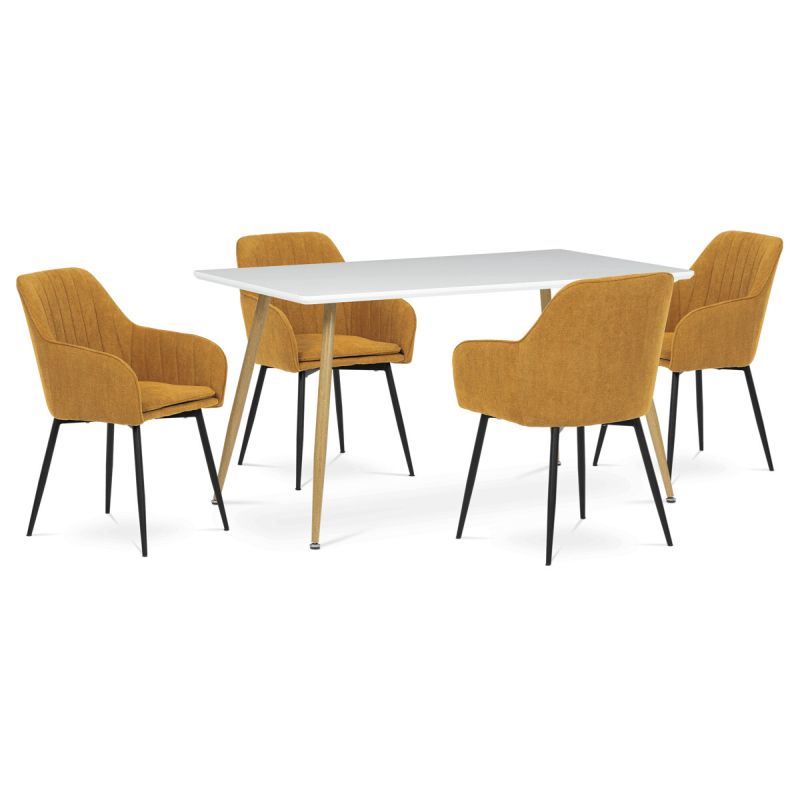 Stôl jedálenský 140x80, MDF, biela matná doska