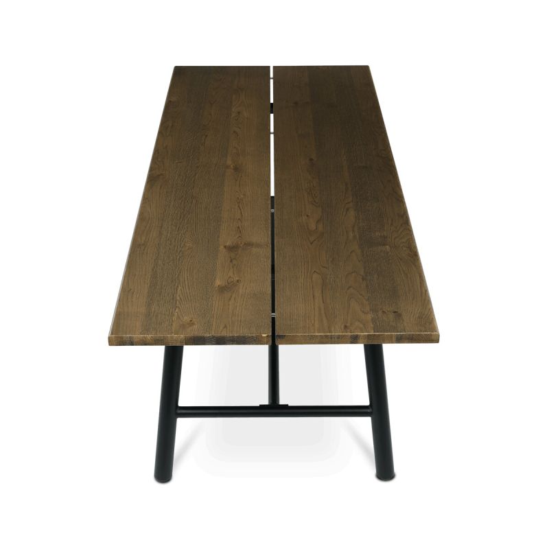 Stôl jedálenský, 220x90cm, dyha, farba orech