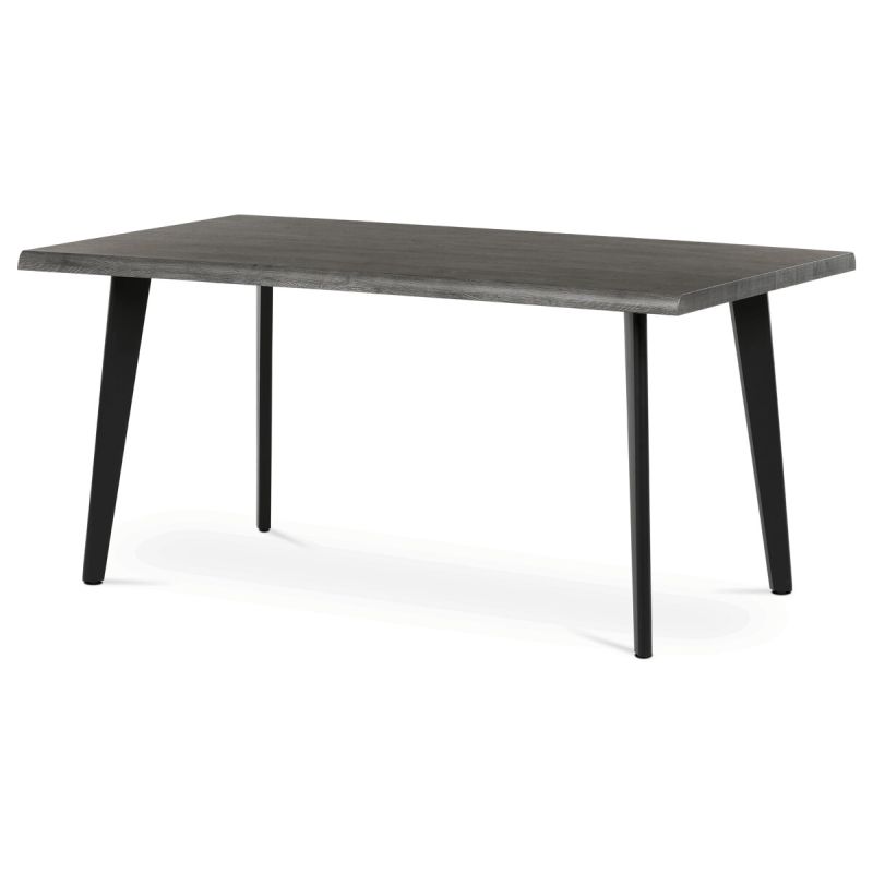 Stôl jedálenský 160x90, MDF doska dekor sivý dub, nohy čierne