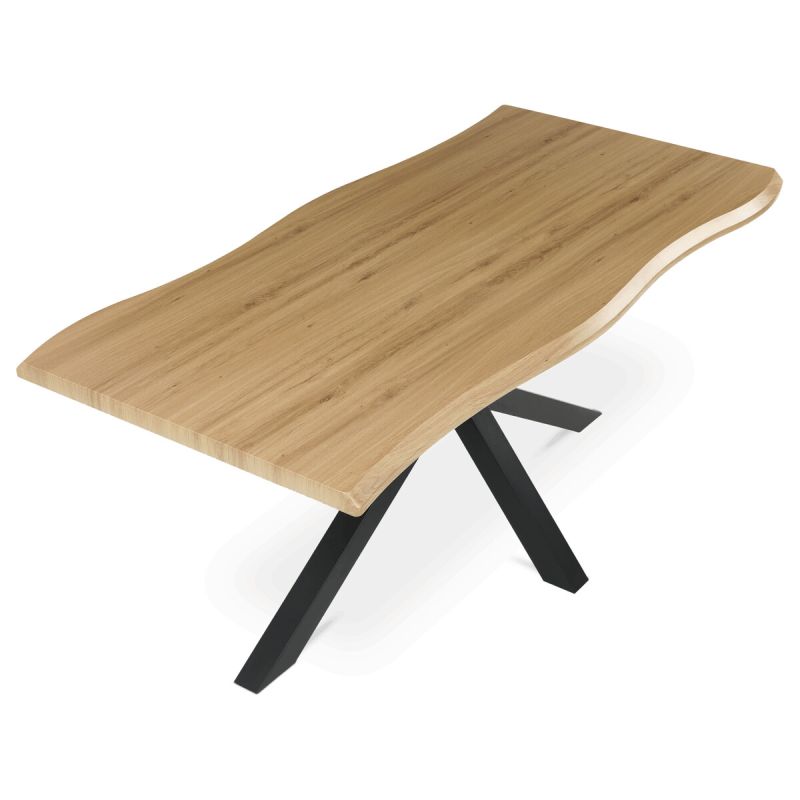 Stôl jedálenský 180x90, MDF doska dekor divoký dub, noha v tvare hviezdy