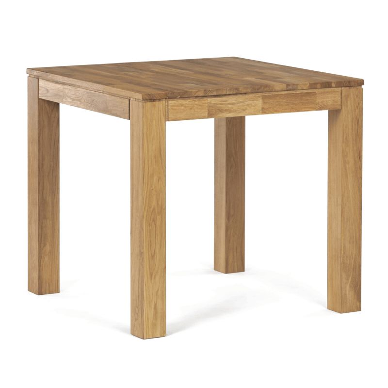 Jedálenský drevený stôl 80x80, masív dub biely, povrchová úprava olejom