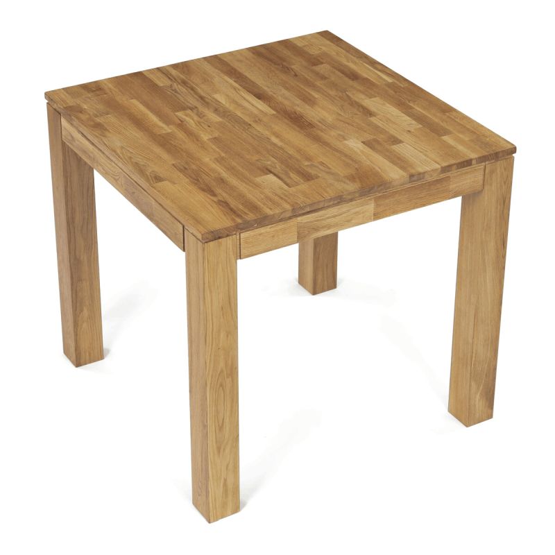 Jedálenský drevený stôl 80x80, masív dub biely, povrchová úprava olejom