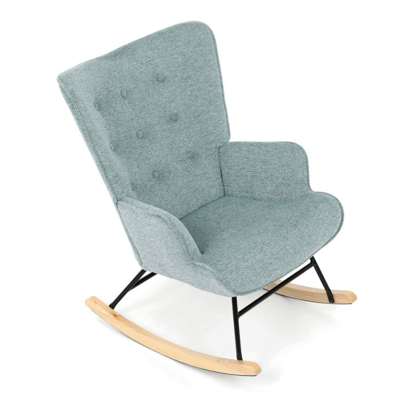 Moderné hojdacie kreslo v elegantnom modrom prevedení