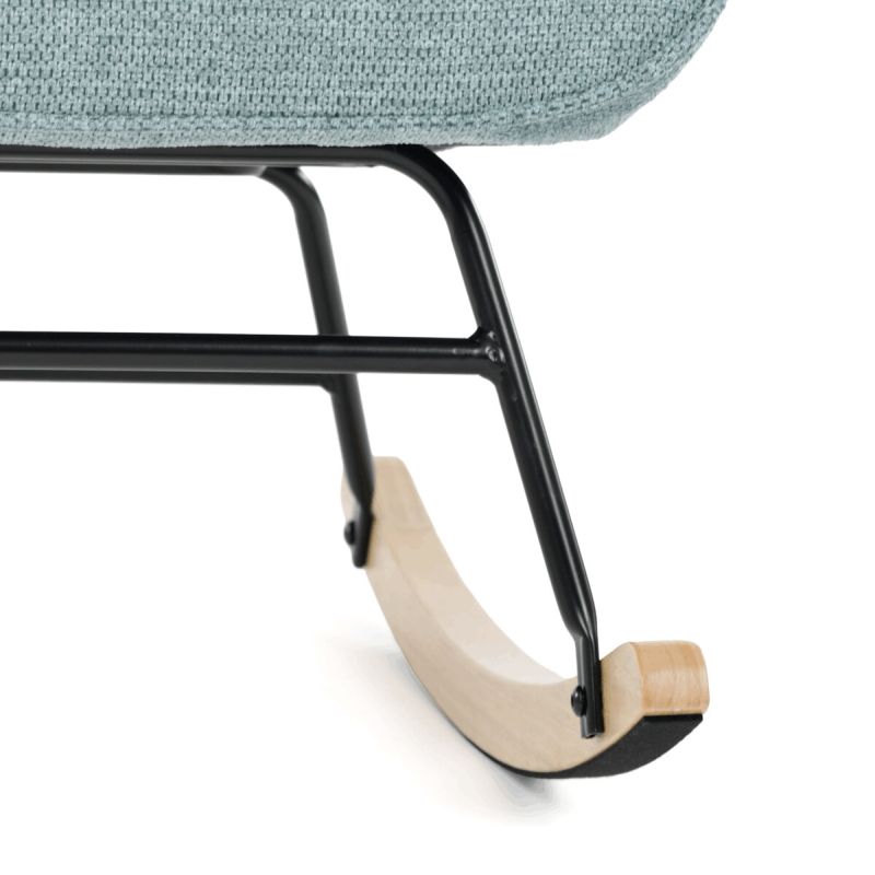 Moderné hojdacie kreslo v elegantnom modrom prevedení