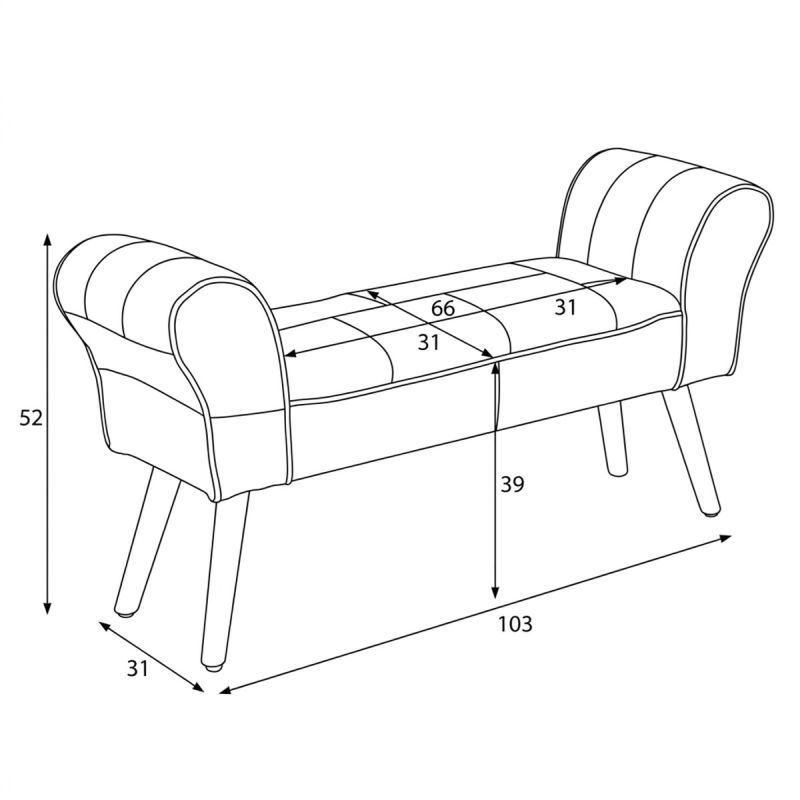 Taburet, 103 cm, viacfarebná látka, v škandinávskom štýle