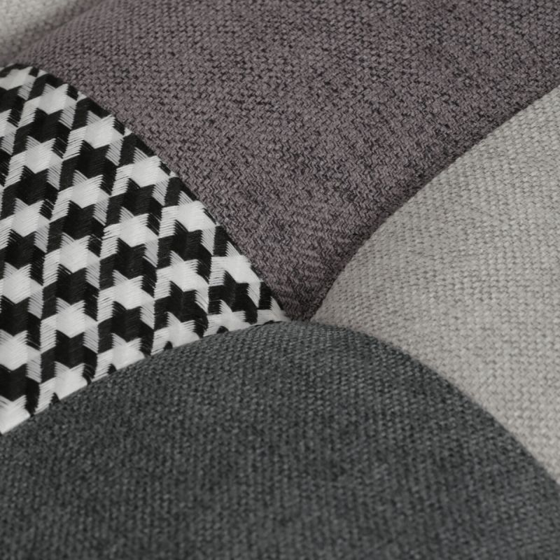 Luxusné hojdacie kreslo, sivé s patchwork dizajnom