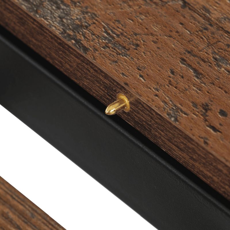 Rozkladací jedálenský stôl, old wood, 120–160cm, s čiernou kovovou podnožou