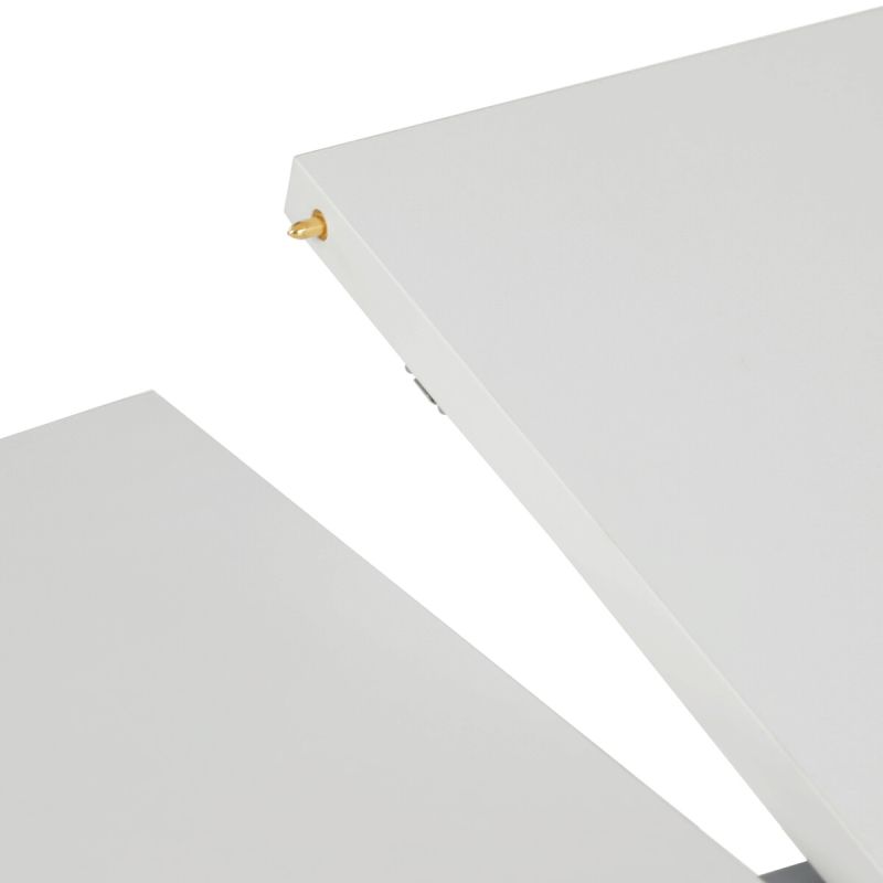 Rozkladací jedálenský stôl, biely, 120–160cm, s kovovou podnožou