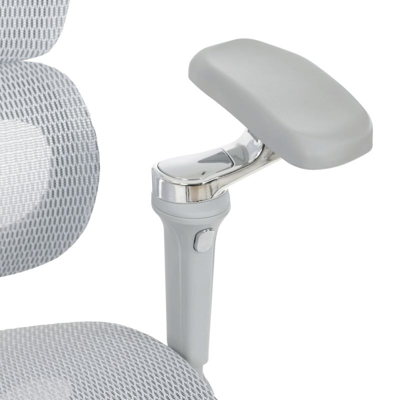 Ergonomická kancelárska stolička, sivá, so sieťovaným operadlom
