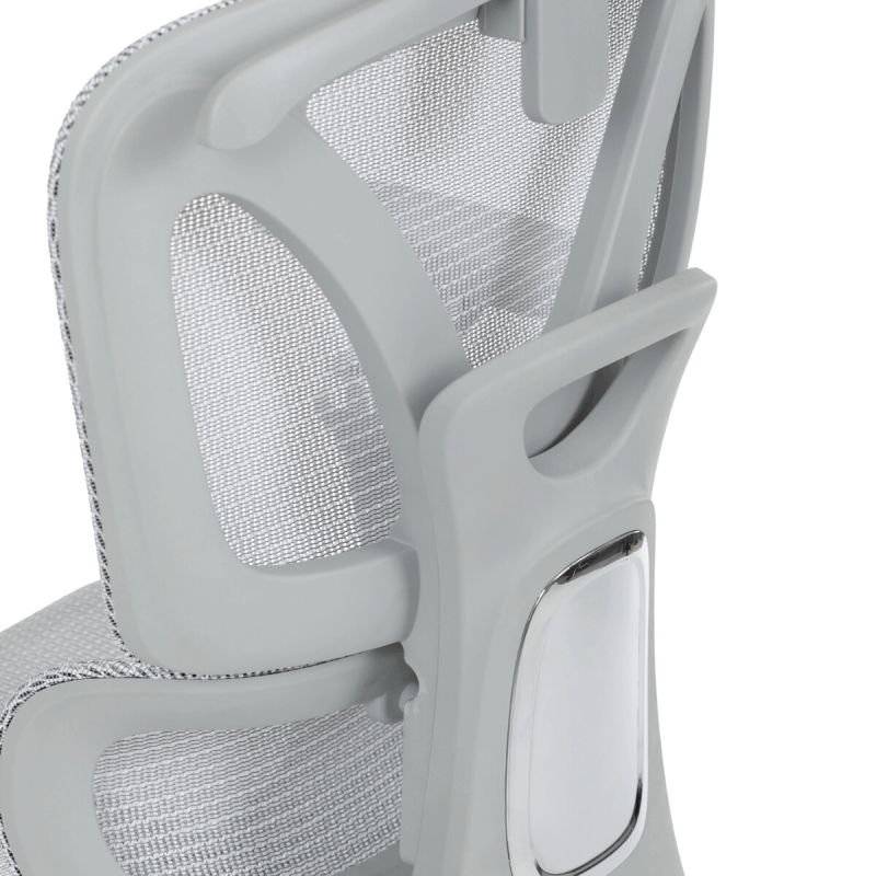 Ergonomická kancelárska stolička, sivá, so sieťovaným operadlom