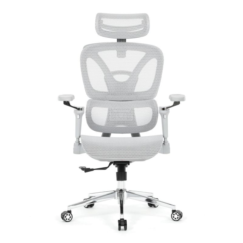 Ergonomická kancelárska stolička, sivá, so sieťovaným operadlom