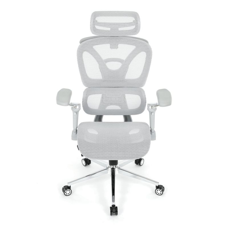 Ergonomická kancelárska stolička, sivá, so sieťovaným operadlom