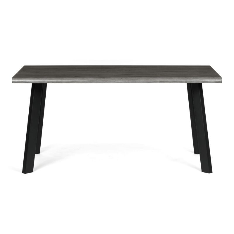 Moderný jedálenský stôl 160 × 90cm, sivý dub s kovovými nohami