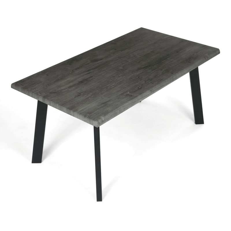 Moderný jedálenský stôl 160 × 90cm, sivý dub s kovovými nohami