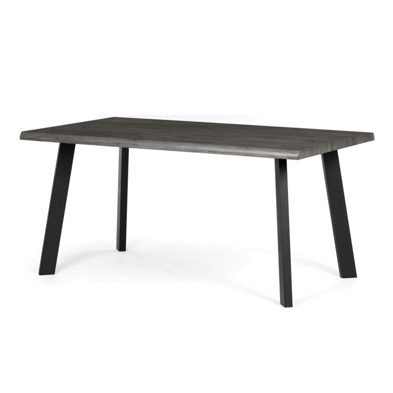 Moderný jedálenský stôl 160 × 90cm, sivý dub s kovovými nohami
