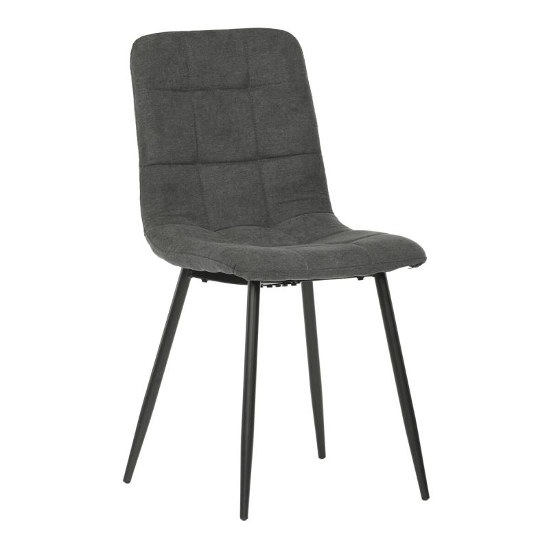 Jedálenská minimalistická stolička v industriálnom štýle, šedá látka