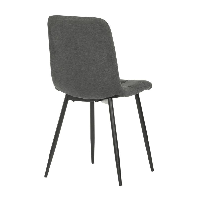 Jedálenská minimalistická stolička v industriálnom štýle, šedá látka