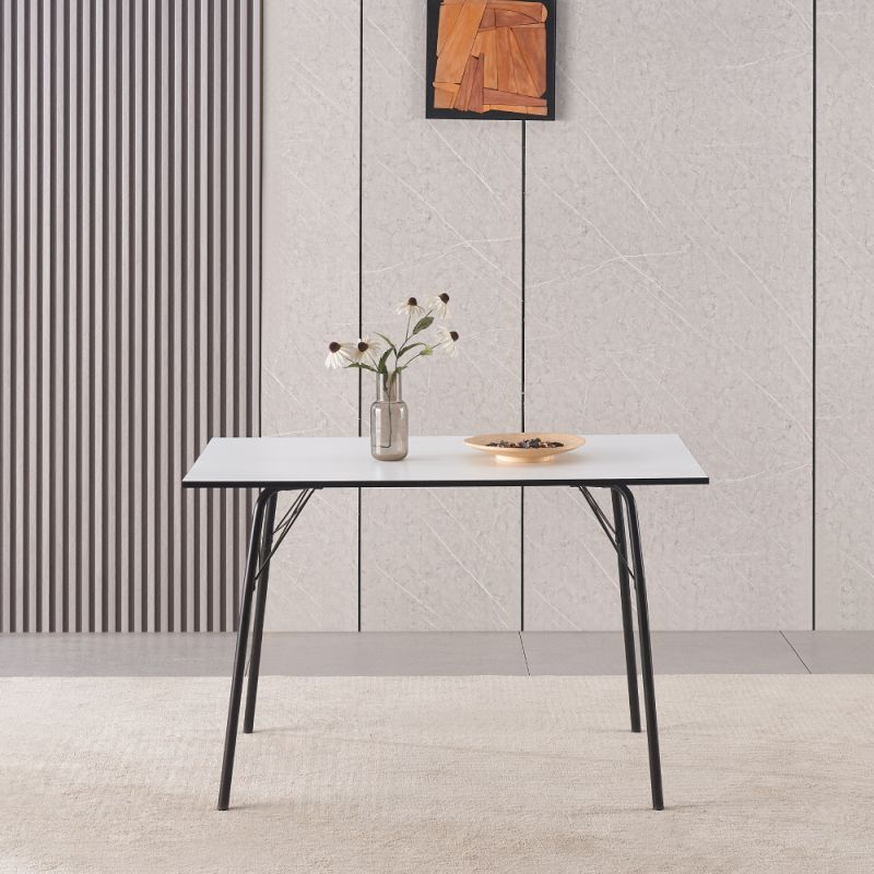 Jednoduchý a minimalistický jedálenský stôl, biela-čierna, 120 cm