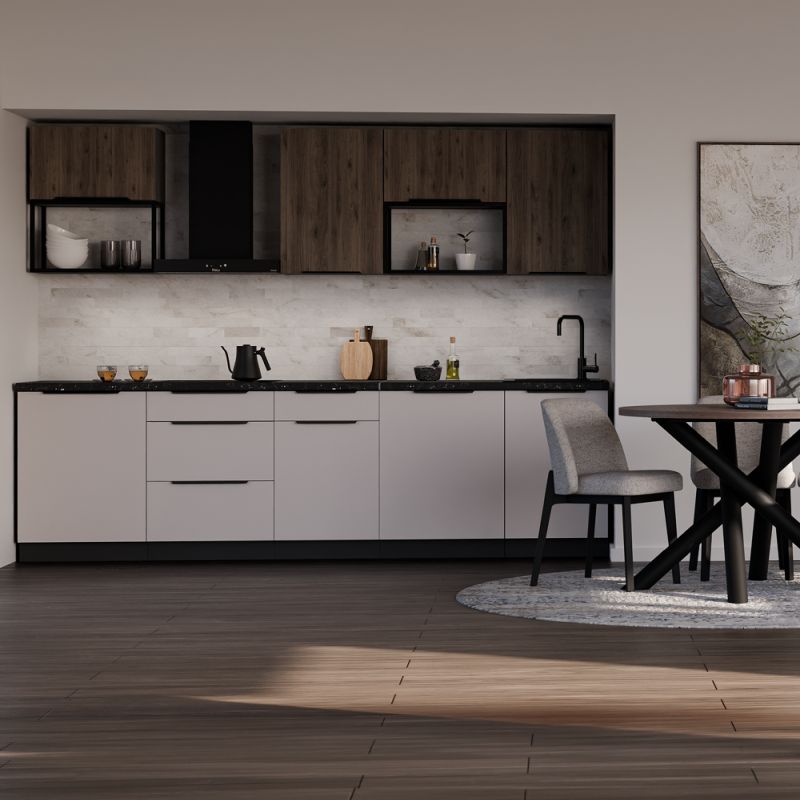 Horná rohová skrinka, cashmere-čierna, 60x60 GN-72 1F, 1x dvierka