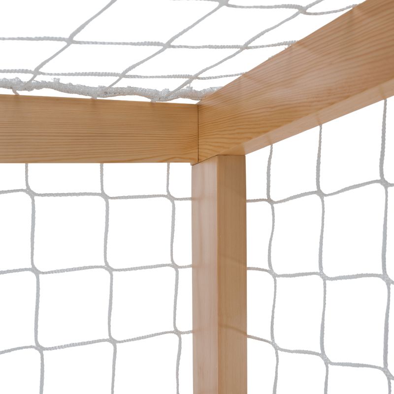Montessori posteľ v tvare futbalovej brány 90x200, prírodná-biela-modrá-červená