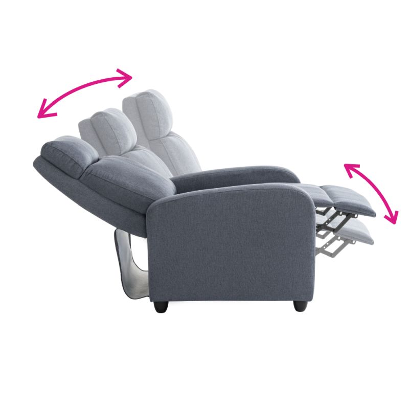 Relaxačné kreslo sivé, mechanicky polohovateľné