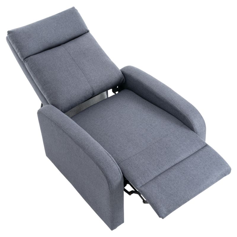 Relaxačné kreslo sivé, mechanicky polohovateľné
