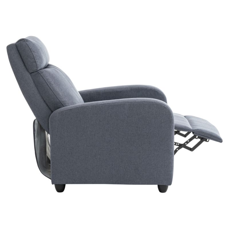 Relaxačné kreslo sivé, mechanicky polohovateľné