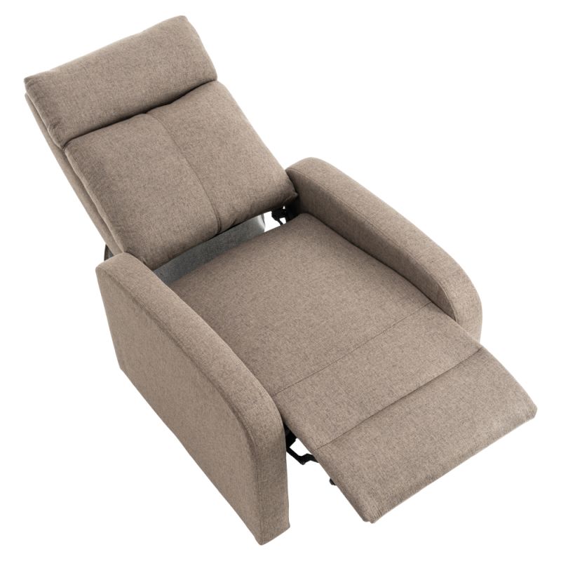 Relaxačné kreslo hnedé, mechanicky polohovateľné