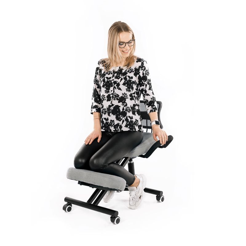 Ergonomický kľakosed s operadlom , sivohnedá Taupe-čierna