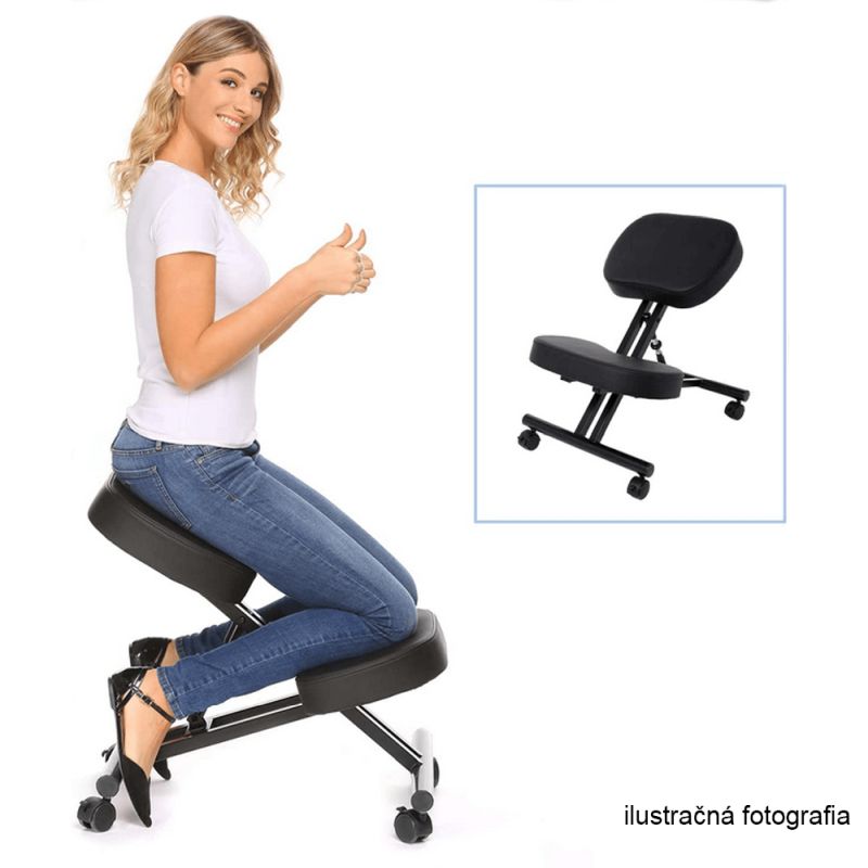 Moderná a ergonomická kľakačka, čierna-buk
