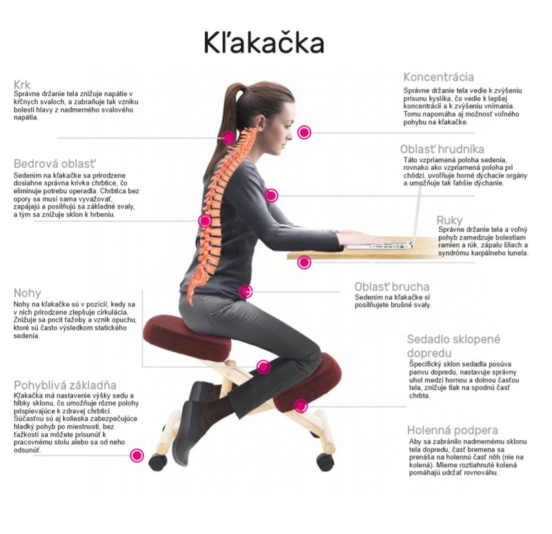 Moderná a ergonomická kľakačka, krémová-buk