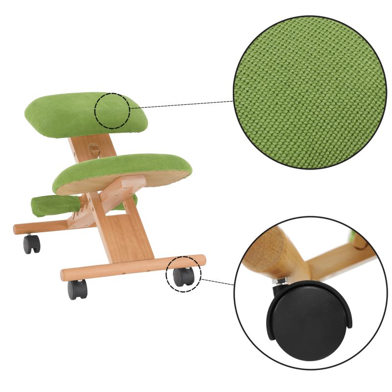 Moderná a ergonomická kľakačka, zelená-buk