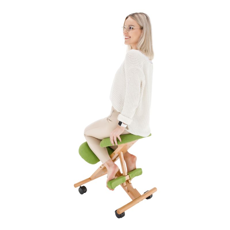 Moderná a ergonomická kľakačka, zelená-buk