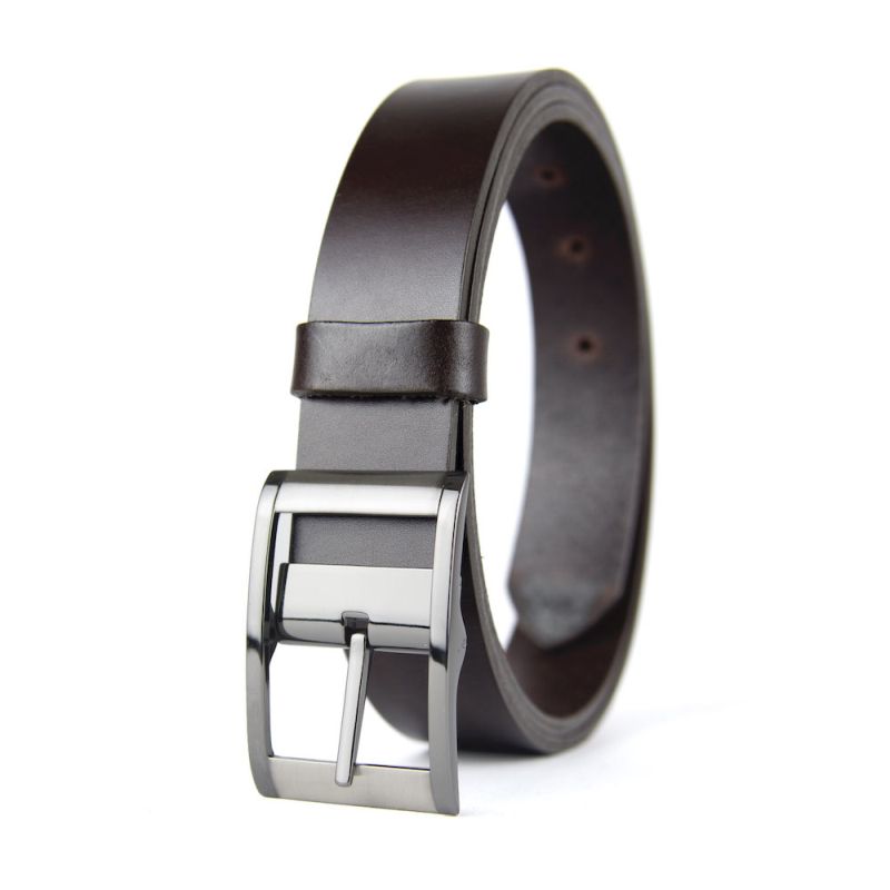 Kožený opasok FREEDOM, šírka 3.3cm - Tmavo hnedá