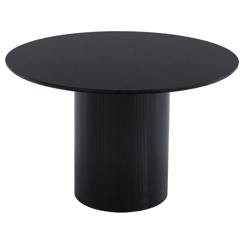 Jedálenský stôl, čierna MDF, priemer 120 cm
