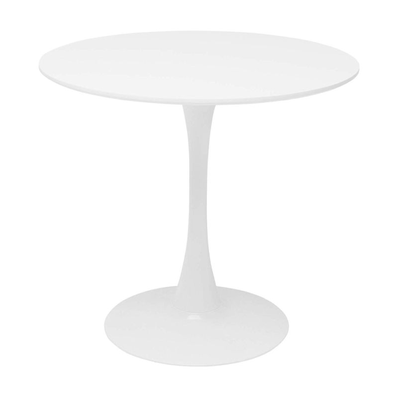 Jedálenský stôl s moderným dizajnom, biela matná, priemer 80 cm