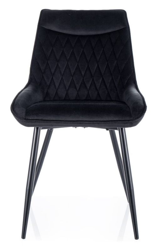 Elegantná zamatová stolička, čierna-čierna bluvel 19