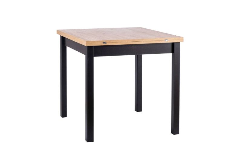 Jedálenský stôl rozkladací z MDF 80-160, dub artisan-čierna