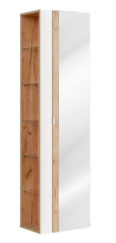 Kúpeľňová skrinka 803 dub craft/biela/biely lesk