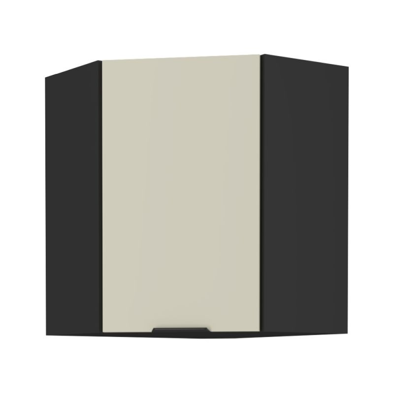Horná rohová skrinka, cashmere-čierna, 60x60 GN-72 1F, 1x dvierka