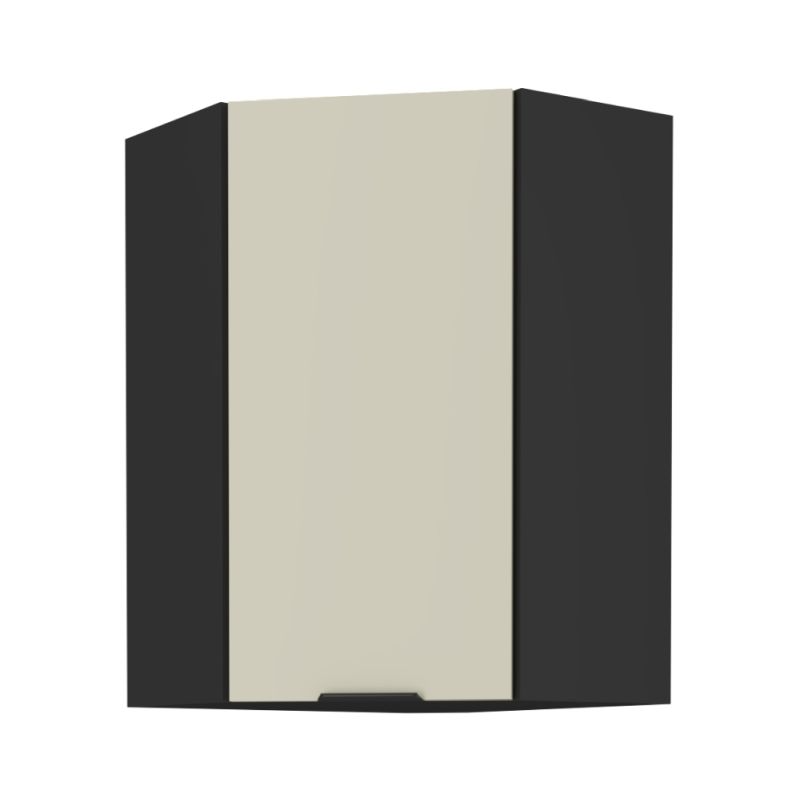 Horná rohová skrinka, cashmere-čierna, 60x60 GN-90 1F, 1x dvierka