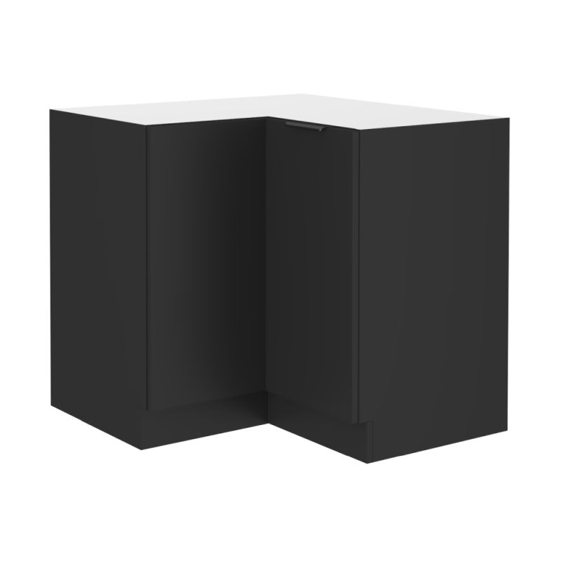 Spodná rohová skrinka, čierna, 90x90 DN 2F BB, 2x dvierka