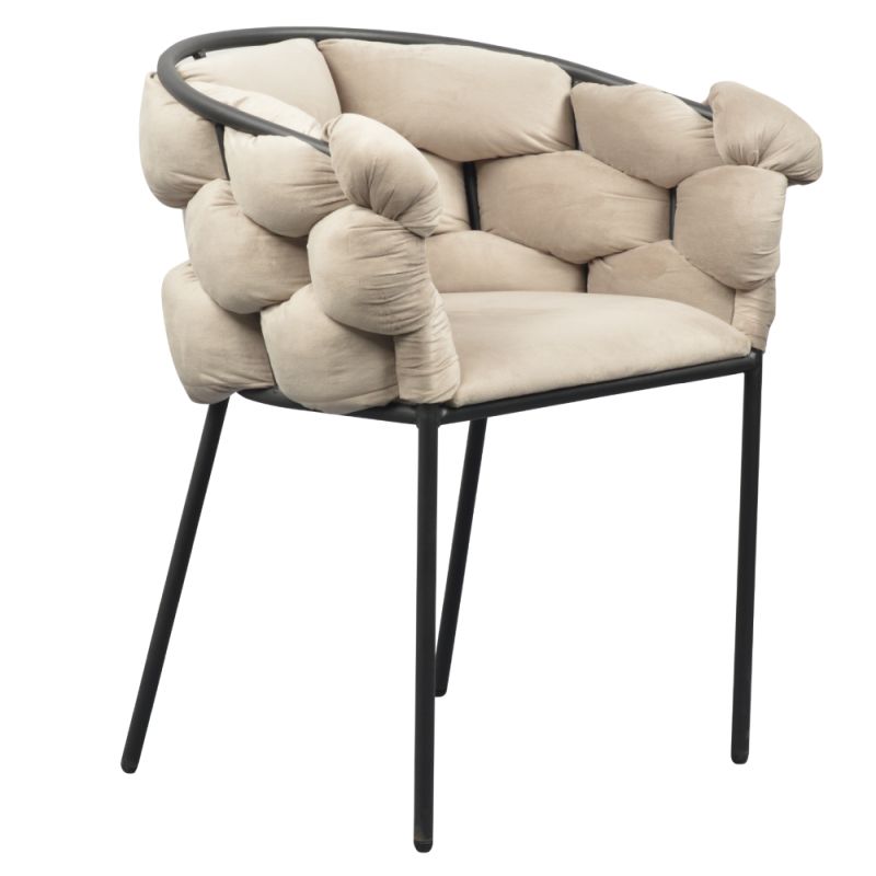 Elegantné jedálenské kreslo s elegantným dizajnom, sivohnedá Taupe Velvet látka