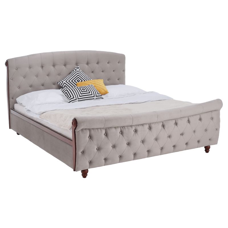 Posteľ s úložným priestorom, 180x200, sivohnedá Taupe Velvet látka