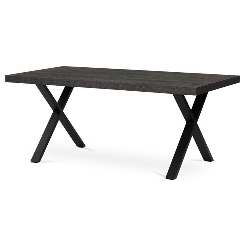 Jedálenský stôl s rozmermi 180x90, nohy v tvare X, šedý dub