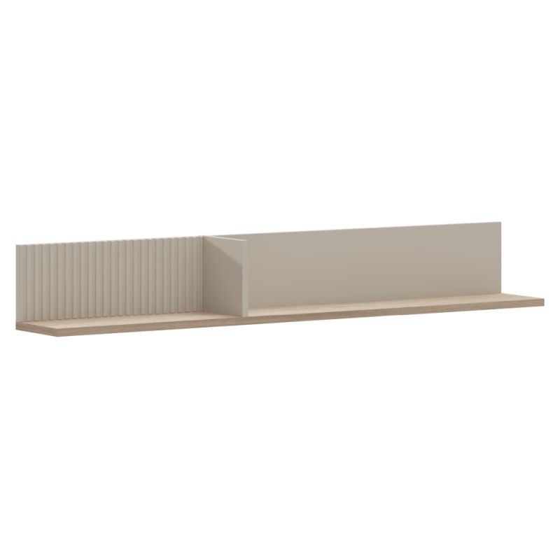 Dizajnová závesná polica, 135cm, sivohnedá Taupe, dub silverjack