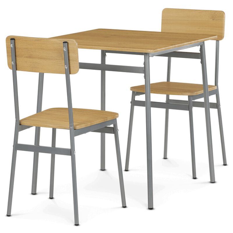 Jedálenský set 1+2, MDF dub svetlo hnedý so sivou kovovou podnožou