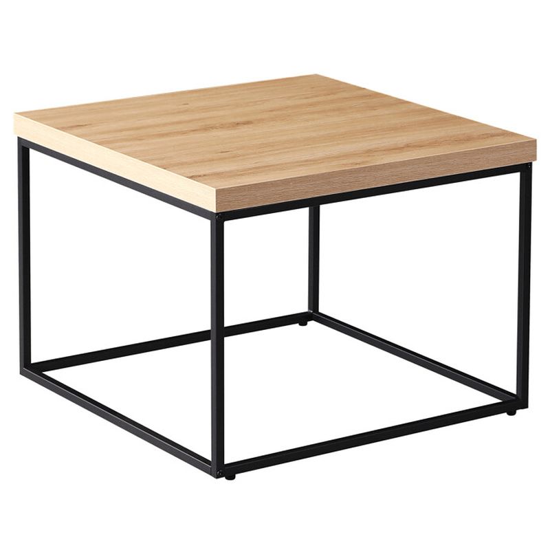 Konferenčný stolík 60x60cm, MDF divoký dub, čierna podnož