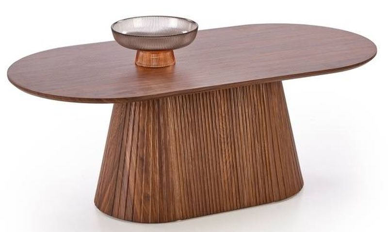 Oválny konferenčný stolík 120×60cm v dekore orech